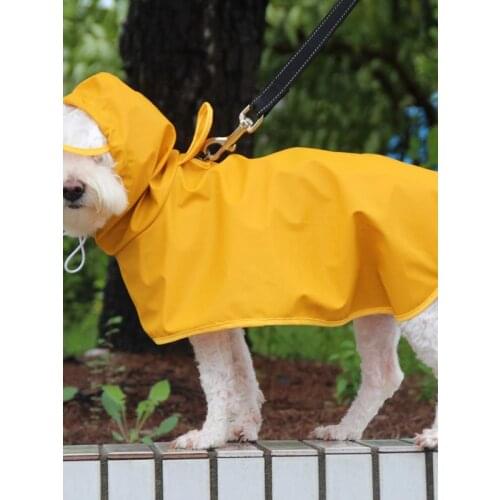Pet Dog Cat Transparent Poncho Outdoor Raincoat PU Portable with Hat Pullover Elastic Band Design Puppy Kitten Raincoat, M-8XL