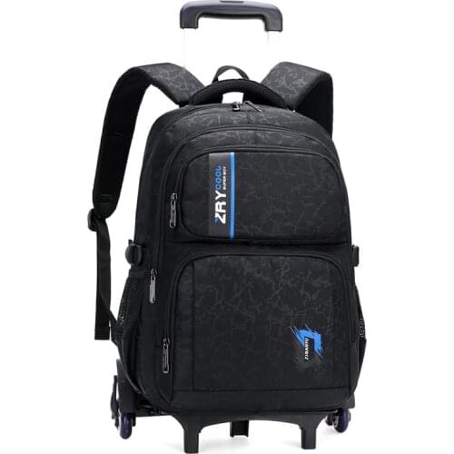 Removable Children School Bags for Girls Boys School Backpack With 2 Wheels Trolley Backpack Kids Luggage Bag Travel Backpack