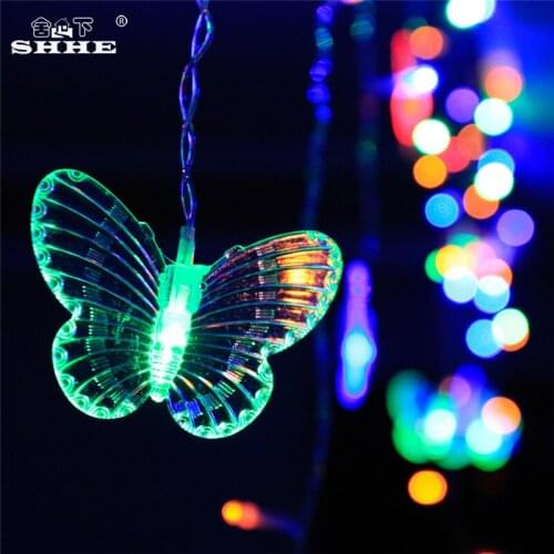Icicle Lights Butterfly Twinkle Lights Window Curtain Fairy Lights for Wedding Party Bedroom Outdoor Indoor Wall Decorations
