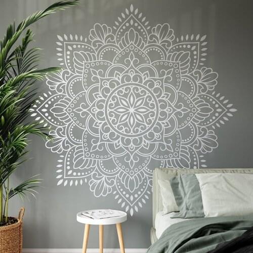 Modern Home Decoration Accessories Mandala Wall Stickers Vinyl Interior Decor Living Room Bedroom Mehndi Yoga Flower Decals 4765