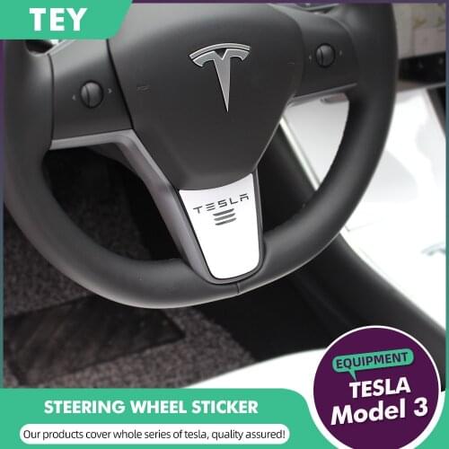 TEY 2021 Tesla Model Y Styling Car Steering Wheel Decoration Cover Modification Sticker Accessories for Tesla Model 3 Three