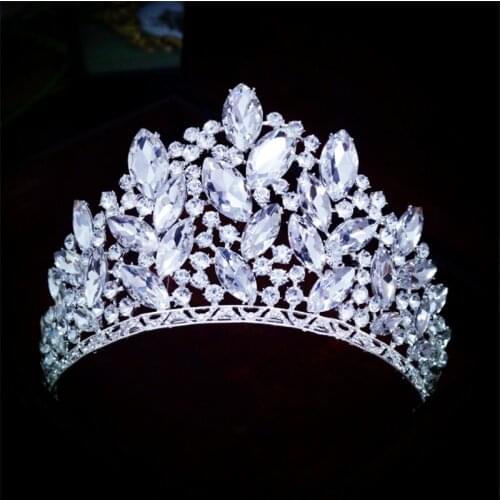 Fashion Baroque Luxury Crystal Bridal Crown Tiaras Hair Jewelry Diadem Tiaras for Women Bride Wedding Hair Accessories