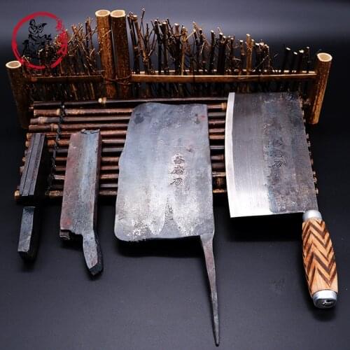 Traditional Handmade Forged Chinese Chefs Knife High-grade Cooking Vegetable Meat Cleaver High Carbon Steel Kitchen Knives Tool
