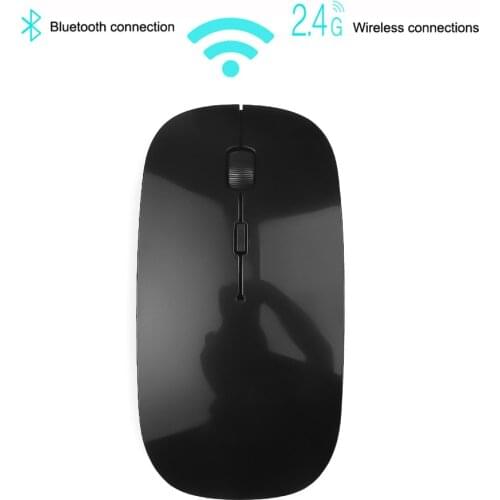 Kebidumei Ultra Thin USB Optical 2 In 1 Wireless Mouse 2.4G Receiver Computer Super Slim Mouse 1600 DPI For PC Laptop Desktop