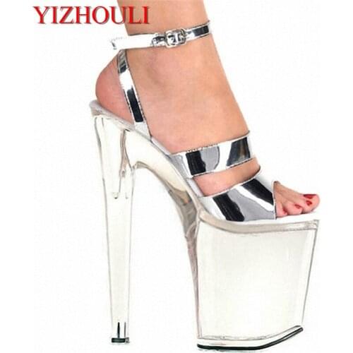 20 cm unique mirror bright color allures high heels, fashion taste new wedding party sandals