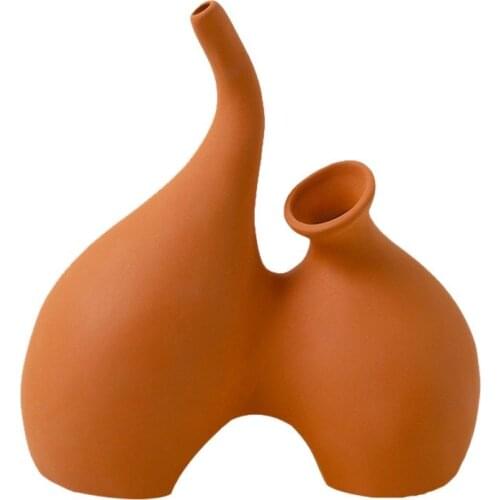 Nordic Lungs Shape Vase Ceramics Stomach Flower Pot Sculpture Desktop Plant Office Living Room Bedroom Home Decoration Gifts