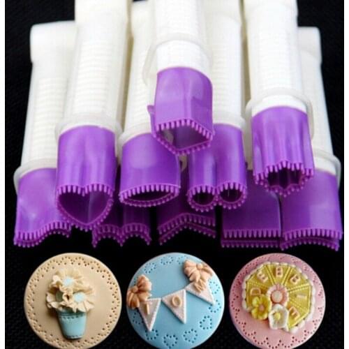 10PCS/ Set Cake Edge Clip Embosser Biscuit Cutter Cake Decorating Tools Fondant Cupcake Cookie Confeitaria Stamp Pastry Tools