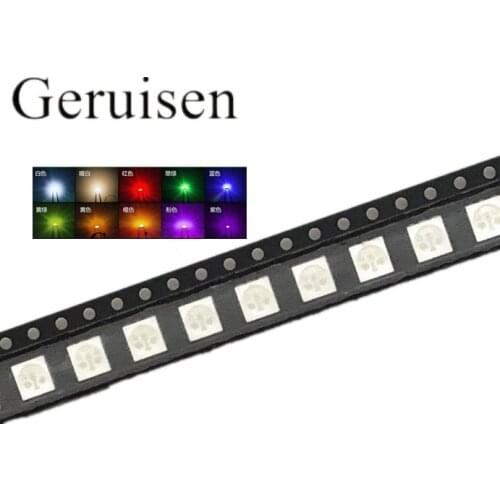 1000PCS SMD 5050 Red /Green /Blue/ White /Yellow /Warm White/Pink/UV/Orang/RGB/WS2812B light LED diode High Power Super Bright