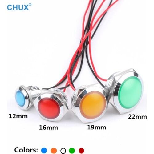 16mm 19mm 22mm Metal LED Indicator light 6V 12V 24V 36V 48V 110V 220V explosion proof signal lamp