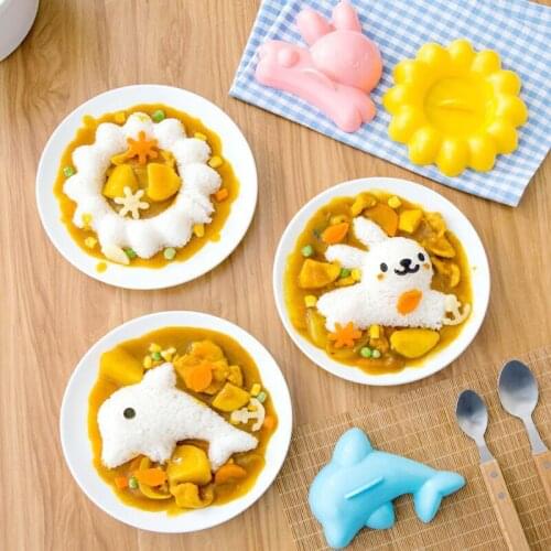 4Pcs/Set DIY Lovely Cartoon Animal Rice Ball Mold Bento Sandwich Food Maker Mould Home Kitchen Tools Wholesale