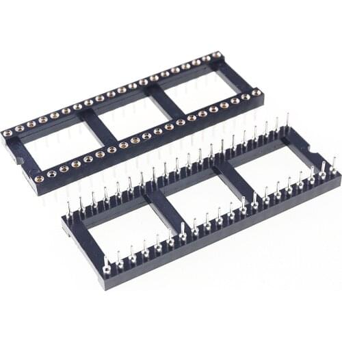 500pcs 0.100" 2.54mm Pitch IC socket 40 Position 2x20 Pin machine Pin Row spacing 15.24mm wide plate DIP Through hole solder