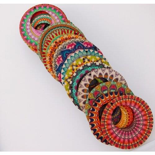 8pieces/lot New DIY printing Wood chip round pendant Earring Accessories earrings Supplies for Jewelry Accessories