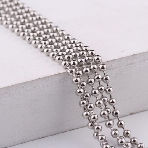 Onwear 10pcs 60cm 2.4mm ball chain stainless steel diy beaded chains for jewelry making