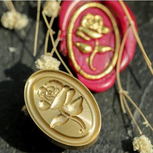 Embosse 3D Rose Wax Seal Stamps Valentines Day Retro Antique Wooden Sealing Scrapbooking stempel Craft Wedding Decoration