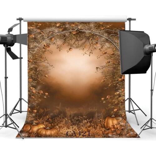 Photography Backdrops Halloween Horror Night Mysterious Flower Vine Pumpkin Masquerade Portraits Photo Background