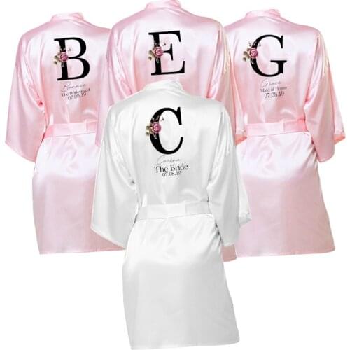 Bridesmaid Robes Wedding Robe Bridesmaid Team Bride Gifts Flower Print Bridal Proposal Engagement Gift Bride Gift Robes