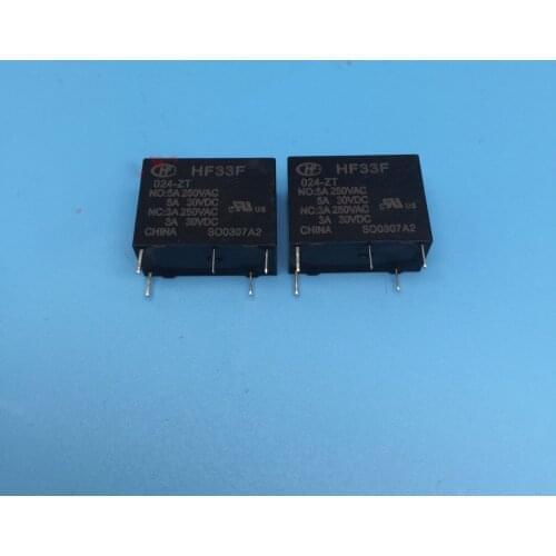 HF33F-024-ZT 24VDC 5pin 3A 250VAC JZC-33F relays new orginal