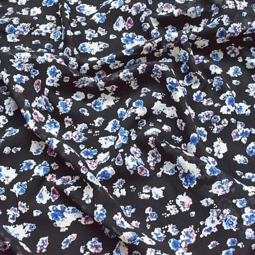 HLQON polyester plain Chiffon black ink fabric for dress cloth felt patchwork tissue coat Sewing DIY Material by 100x145cm