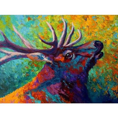 JMINE Div 5D colorful elk Full Diamond Painting cross stitch kits art High Quality Animal 3D paint by diamonds