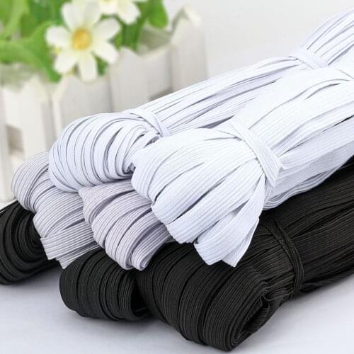 3/6/8/10/12mm 5/10 Meter Flat Elastic Bands White And Black Spandex Elastic Ribbon DIY Crafts Organza Tutu Sewing Accessories 5z