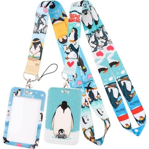 LT1057 Cute Penguin Lanyard for Key Neck Strap lanyard Card ID Badge Holder Key Chain Key Holder Hang Rope Keyrings Accessories