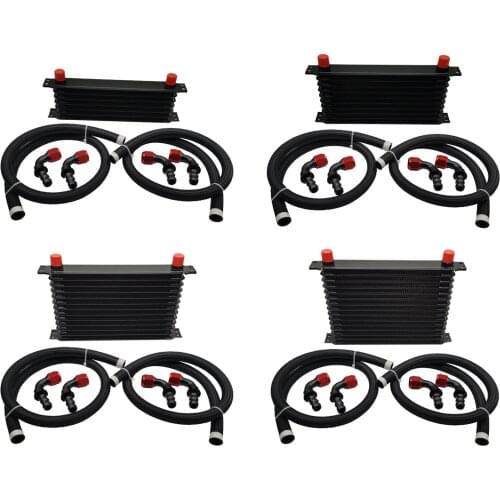 AN10 Oil Cooler Engine Transmission Radiator Hose Kit Aluminium Black Automobile Part Tool Accessories Coolers