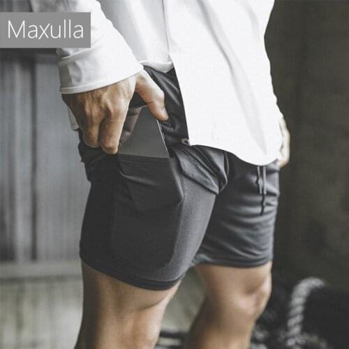 Maxulla Mens short summer fast dry shorts double deck inside pockets sports shorts quick dry male shorts Mla048