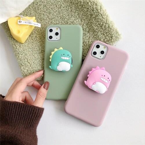 Dinosaur TPU Case Soft Phone Ring Grip Case For iPhone 11 Pro Xs Max 7 8Plus 6 6s Case