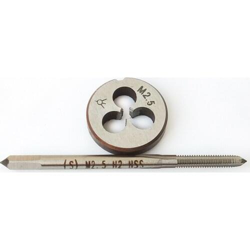 1PC Tap M2.5 + 1PC Die M2.5 (S)High Quality M2.5 Right Hand Tap And Die Set