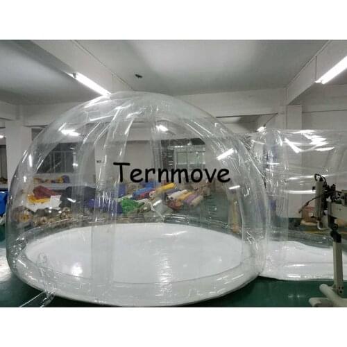 Inflatable lawn clear bubble tent with support (one time inflatable),living outdoor tent waterproof,promotion star canopy tent