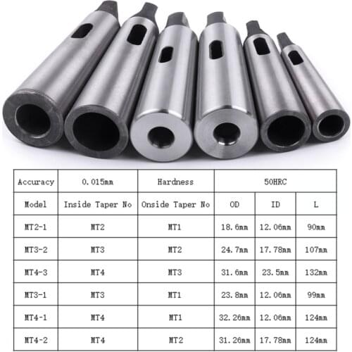 New 1PC MT1 to MT2 MT2 to MT3 MT3 to MT4 Morse Taper Adapter for Morse Taper Shank Morse Taper Drill Sleeve Reducing Adapter
