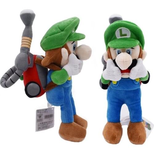 28cm New Arrival Super Mari Luigi Plush Toys Horror Luigi with Tag Dolls Mansion 2 Luigi Plush Toys for Children Christmas Gift