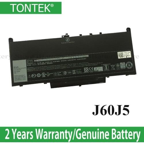 TONTEK Genuine J60J5 Laptop Battery For Dell Latitude E7270 E7470 J60J5 R1V85 MC34Y 242WD 7.6V 55Wh