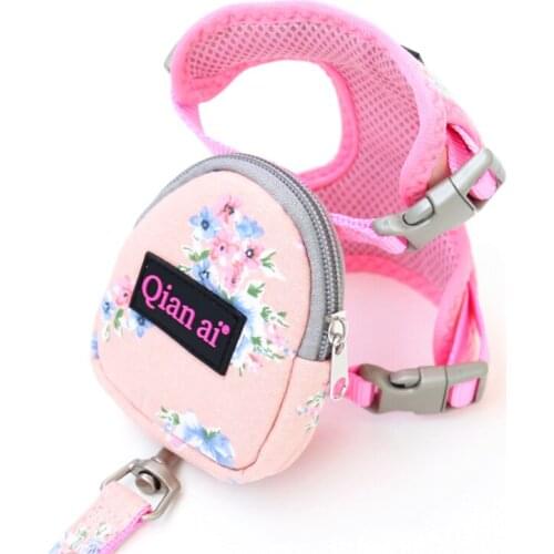 Pet Leash Vest Type Pet Leash Bag Floral Dog Chest Harness Dog Supplies Good Quality Soft and Comfortable Nylon Webbing