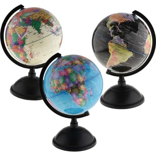 25cm/20cm Swivel Stand World Map Globe for Desktop Decoration Geography Education