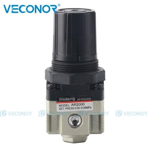 AR2000 G1/4'' Air Control Compressor Air Pressure Reducing Valve Air Regulator Value with Gauge Adjustable Pressure Relief
