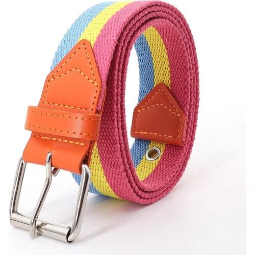 New 3.8cm Wide Needle Buckle Belt Color Male and Female Students Korean Jeans Accessories Youth Leisure Nylon National Wind Belt