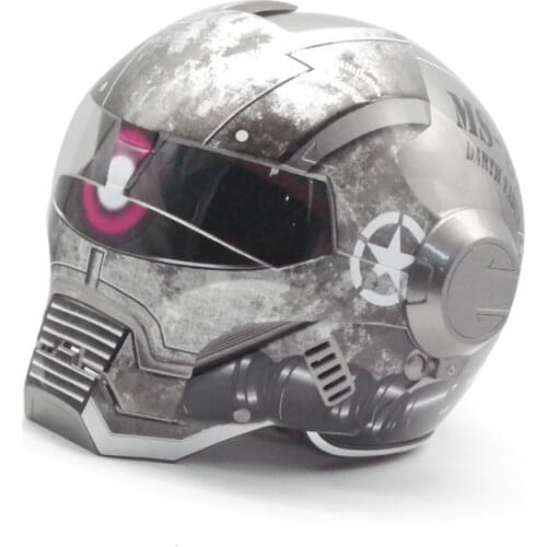 NEW Gray MASEI IRONMAN Iron Man helmet motorcycle helmet retro half helmet open face helmet 610 ABS casque motocross