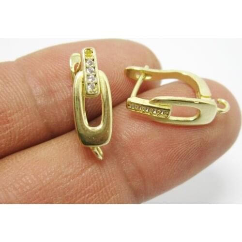 Brass leverback 18x12mm Rhinestone Earrings clasps Brass ear hooks with bail -6pcs R2006