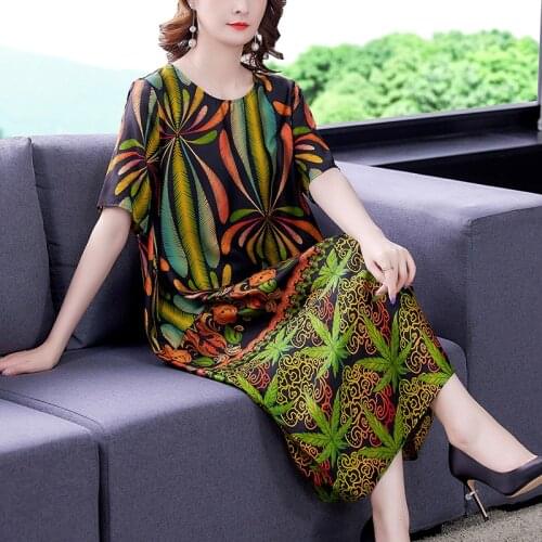 Summer Women Print Short Sleeve Vintage Sundress 2021 Casual 4XL Plus Size Beach Midi Dress Spring Elegant Bodycon Party Vestido