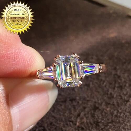 100% Au750 18k gold 2ct DVVS color moissanite we have certificaet 10