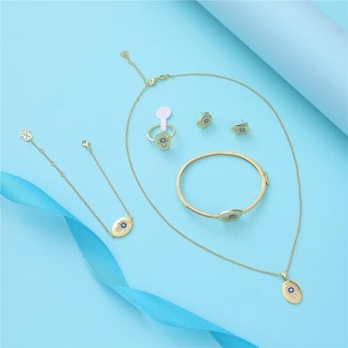 2021 Feb wedding gold jewelry set for women crystal beads fashion jewelry set copper high quality jewelry set