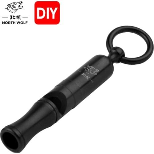 2021 New Fashion Outdoor Survival Whistle Titanium Alloy PVD Black Treble Whistle