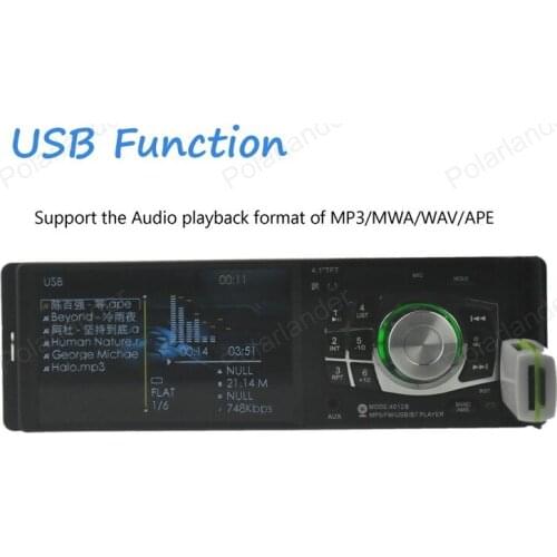 4.1 inch HD screen Support Rear Camera Car radio Stereo MP4 Player 12V Audio Bluetooth/hands free with steering wheel controller