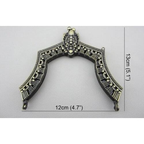 4.7" Wild Antique brass Color Fashion Metal Coin Purse Frame Bag Handle Wholesale DIY Bag Handle Accessories Purse Strap Handles