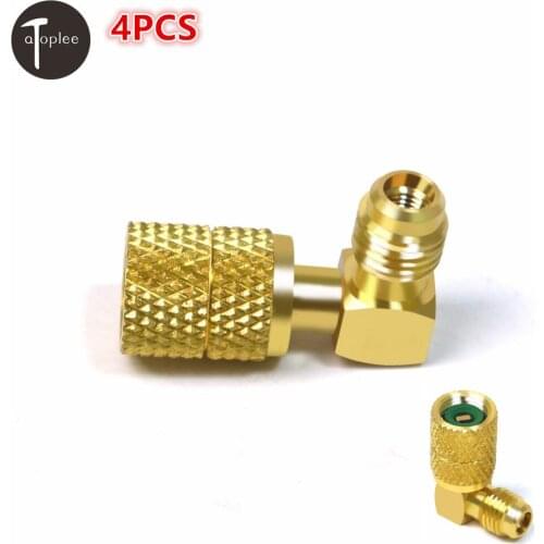 4PCS Car Auto 1/4SAE To 5/16SAE Refrigeration Adapter Connector Adaptor For R410a Gauges Hose Air Conditioning Connector