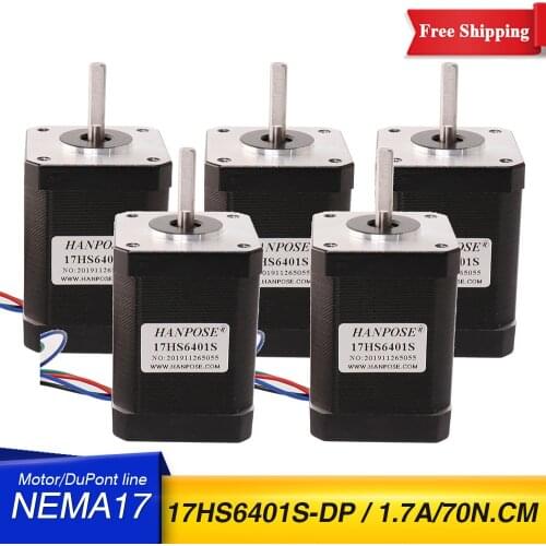 5pcs 42BYGH NEMA17 Stepper Motor 1.7A 70N.CM 17HS6401S-DP 42 Outgoing stepper motor for Engraving machine motor