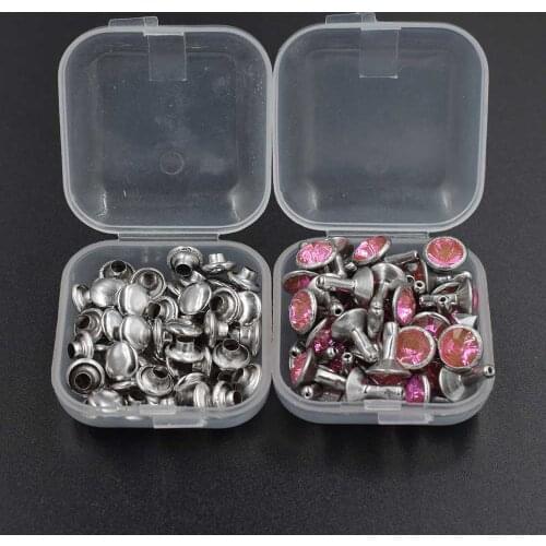 50 sets / LOT. Diamond rivets.Acrylic diamond buttons. Snaps. Colored decorative nails. Clothing & Accessories
