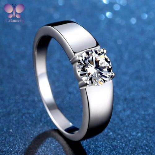 925 Sterling Silver Mens 1 Carat Moissanite Ring Wedding Engagement Jewelry Very Good Quality