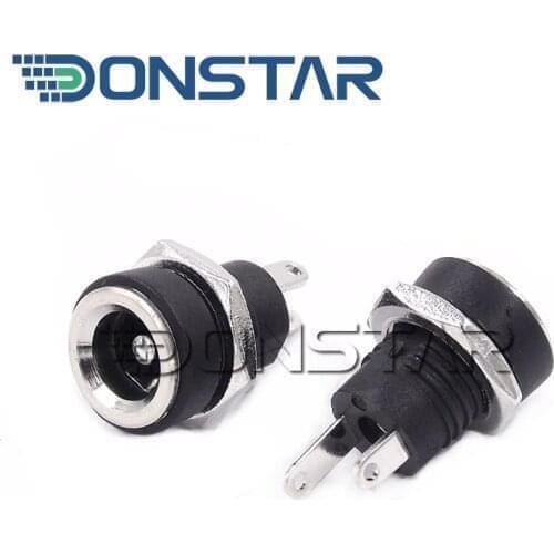 10PCS DC-022B 3A 12V Female DC Power adapter dc jack connector DC022B 5.5 X 2.5 2.1 mm 3.5 X 1.3 mm DC Power plug male 5.5*2.1mm